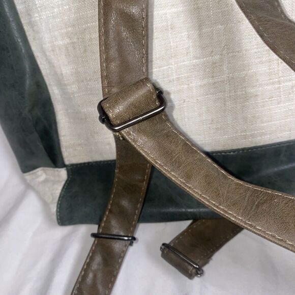 new The Barrel Shack Handcrafted “The Adrianna” Bag Tote Backpack Boho Linen - Picture 4 of 10